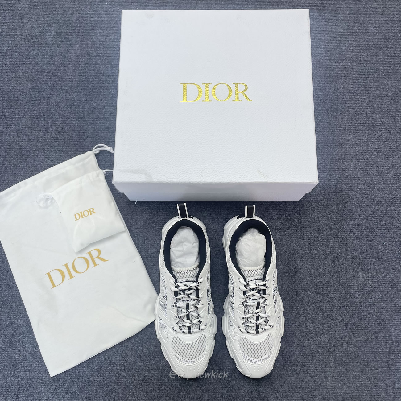 Dior Chrono Sneaker Mesh With White Black 19w White (3) - newkick.org